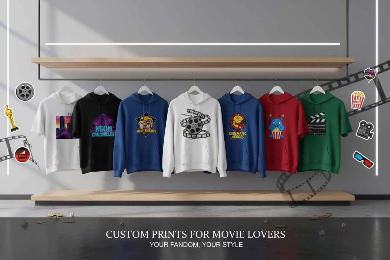 I need ours is the printing movies stickers on the t shirts and the hoodies so give me one banner image 